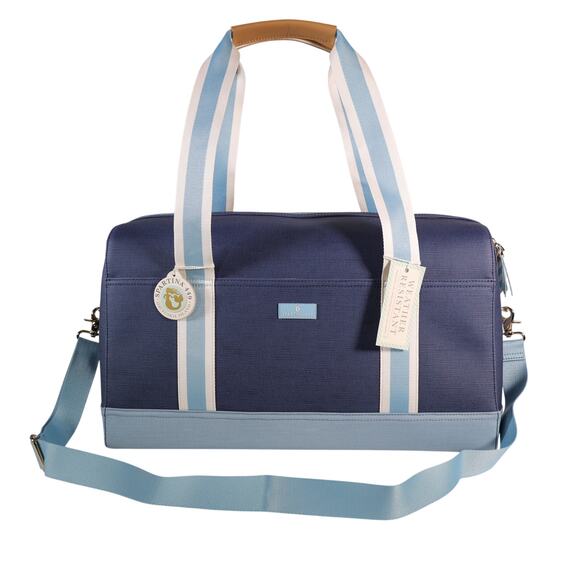 Spartina 449 Armada Travel Duffle Bag - Navy Blue Stripe - NWT - Picture 1 of 8